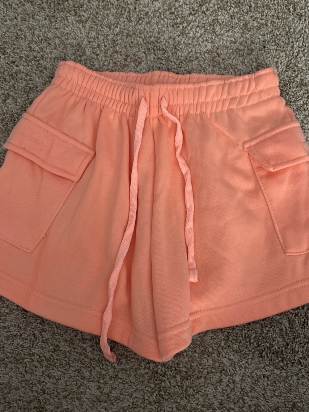 Goddess Peach Drawstring Cargo Athletic Shorts